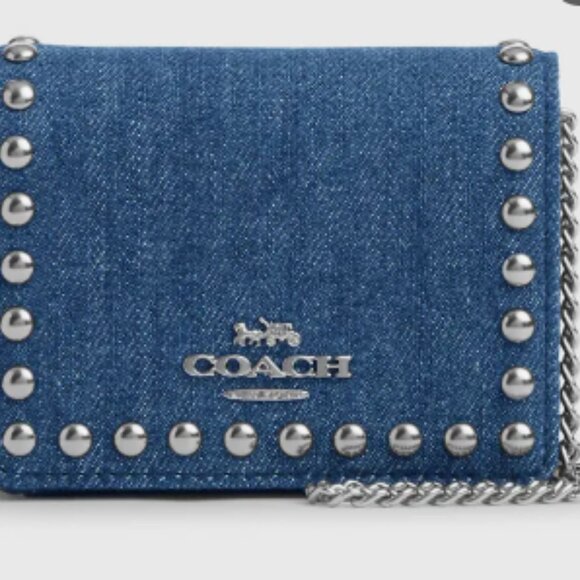 Mini Wallet On A Chain With Rivets - Picture 1 of 4